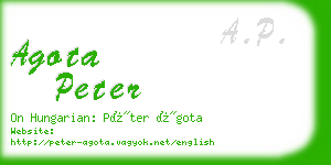 agota peter business card